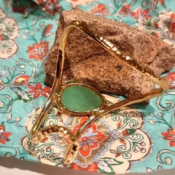 New ZARA Gold Textured Stone Arm / Wrist Bangle Band